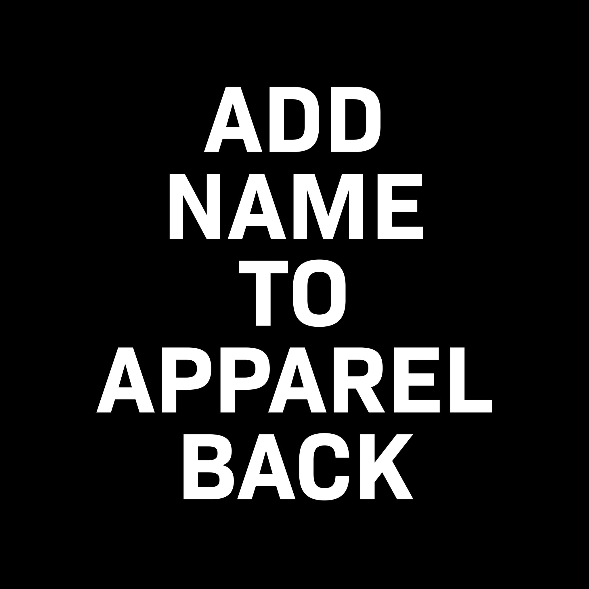Add Name to Apparel