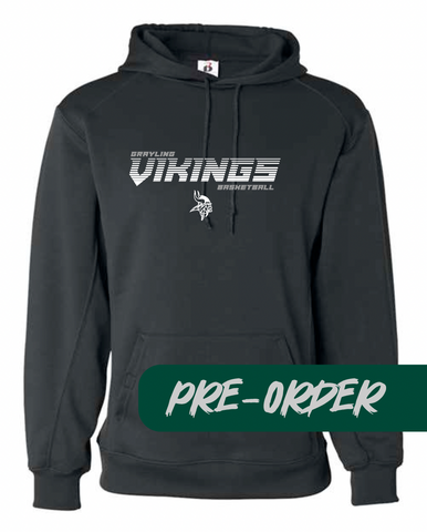 Grayling Boys Basketball - PRESALE - Polyester Hooded Fleece -  Black - Design 2