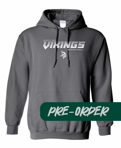 Grayling Boys Basketball - PRESALE - Cotton Hooded Fleece -  Dark gray - DESIGN 2