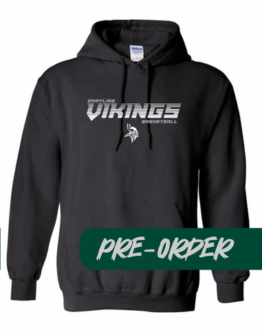 Grayling Boys Basketball - PRESALE - Cotton Hooded Fleece -  Black - Design 2