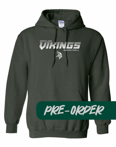 Grayling Boys Basketball - PRESALE - Cotton Hooded Fleece -  Forest - Design 2