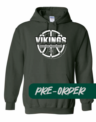 Grayling Boys Basketball - PRESALE - Cotton Hooded Fleece -  Forest - Design 1