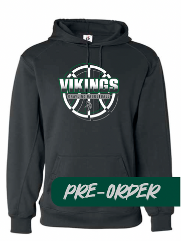 Grayling Boys Basketball - PRESALE - Polyester Hooded Fleece -  Black - Design 1