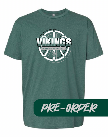 Grayling Boys Basketball - PRESALE - Cotton blend tee -  Heather Forest - DESIGN 1