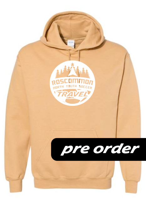 RNYSA - Travel League - PRE-ORDER - Old Gold Hooded Fleece w/ Metallic white logo