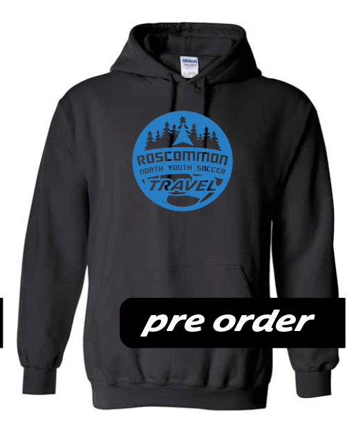 RNYSA - Travel League - PRE-ORDER - Black Hooded Fleece w/ Royal blue logo