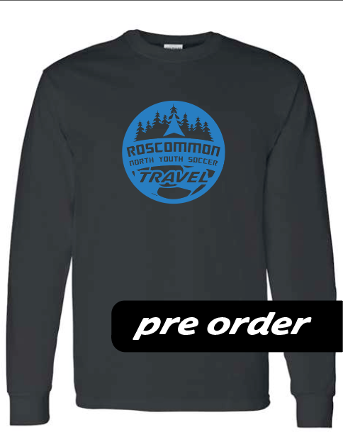 RNYSA - Travel League - PRE-ORDER - Black long sleeve tee w/ royal logo