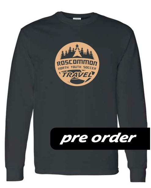 RNYSA - Travel League - PRE-ORDER - Black long sleeve tee w/ metallic vegas gold logo