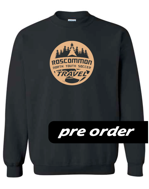 RNYSA - Travel League - PRE-ORDER - Black crewneck fleece w/ metallic vegas gold logo