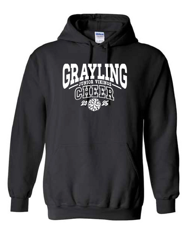 GRAYLING JUNIOR VIKINGS - CHEER -  HOODED FLEECE - BLACK