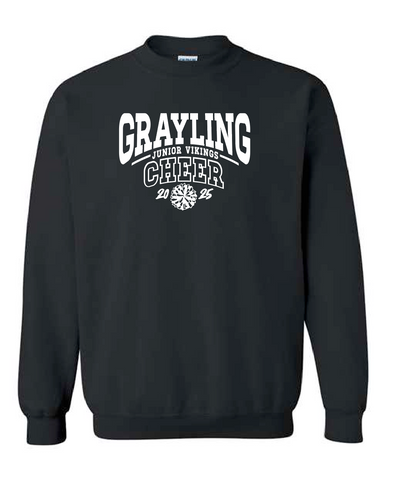 GRAYLING JUNIOR VIKINGS -CHEER -  CREWNECK FLEECE - BLACK