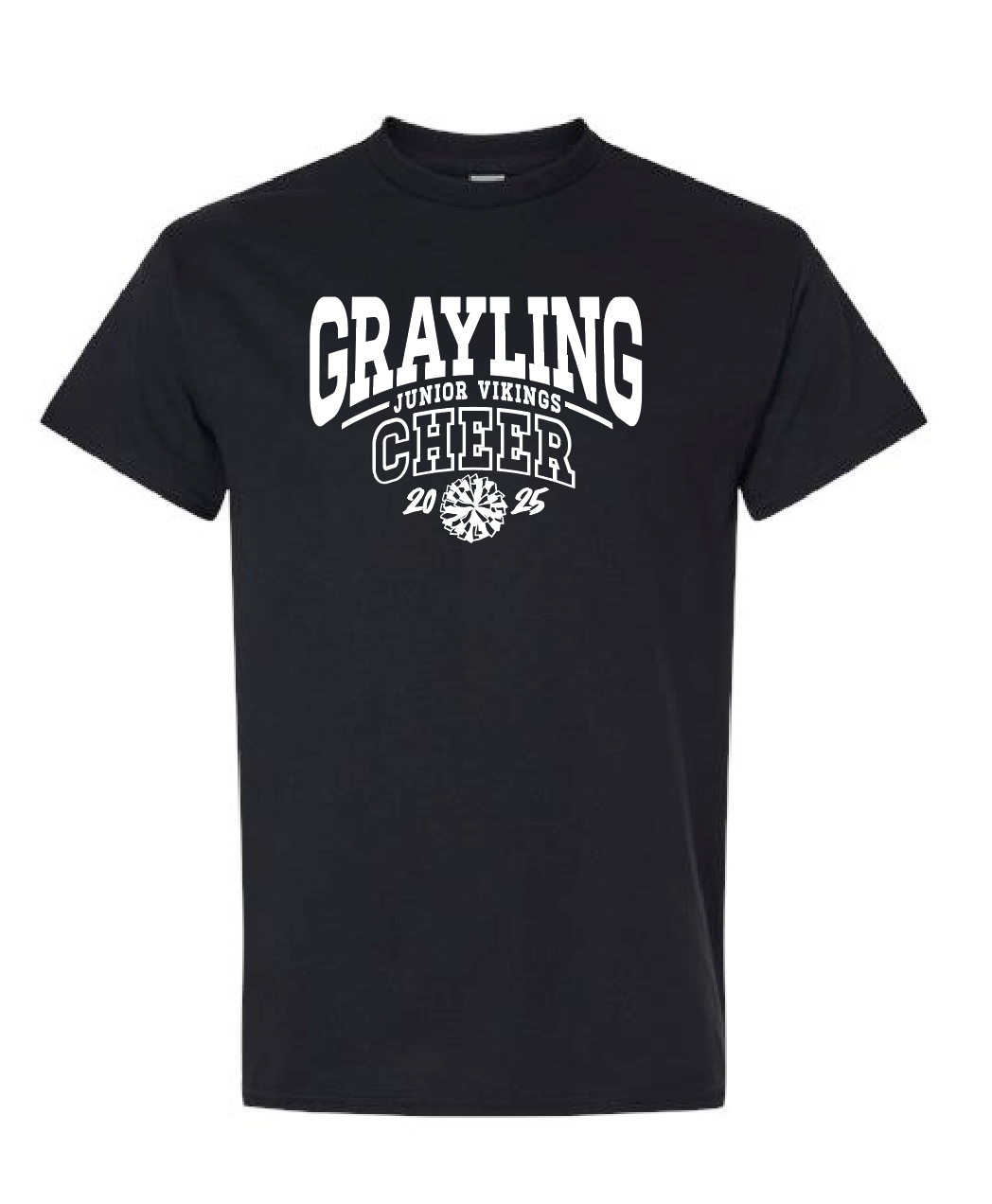 GRAYLING JUNIOR VIKINGS - CHEER - TEE SHIRT - BLACK