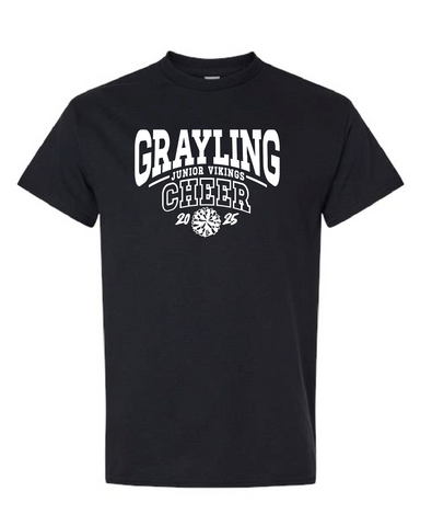 GRAYLING JUNIOR VIKINGS - CHEER - TEE SHIRT - BLACK