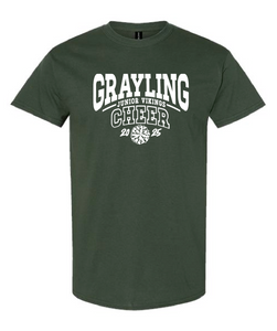 GRAYLING JUNIOR VIKINGS - CHEER - TEE SHIRT - FOREST GREEN