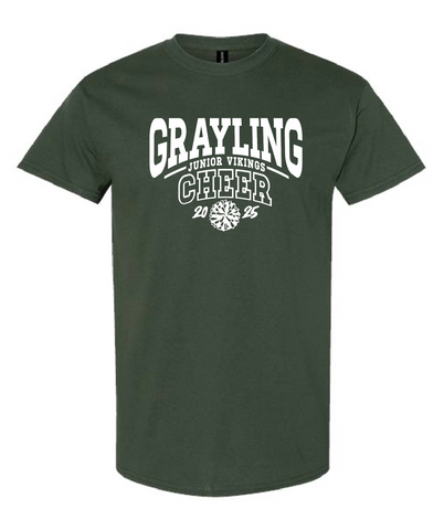 GRAYLING JUNIOR VIKINGS - CHEER - TEE SHIRT - FOREST GREEN