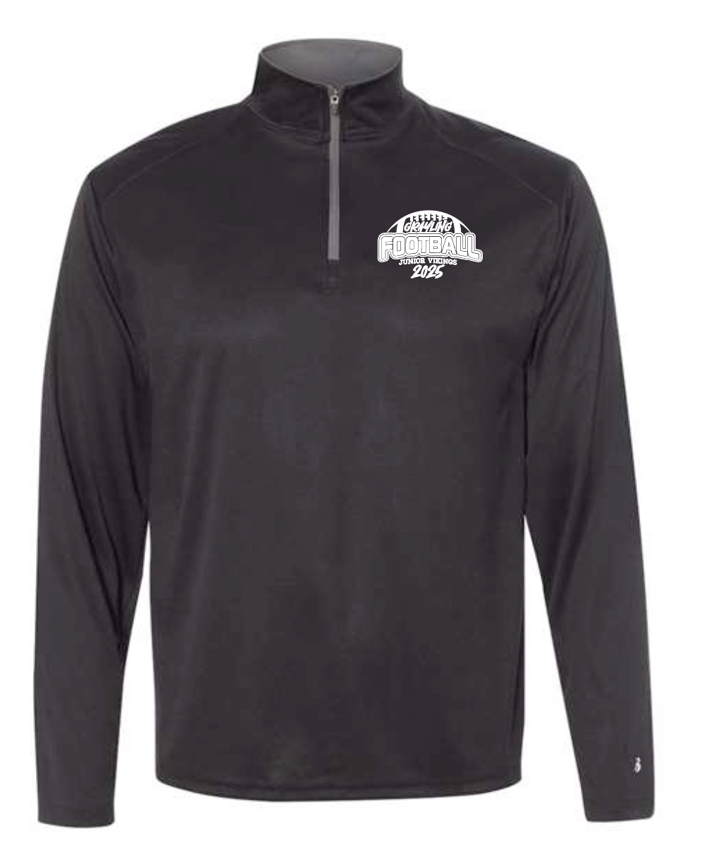 GRAYLING JUNIOR VIKINGS - FOOTBALL - POLY 1/4 ZIP - BLACK