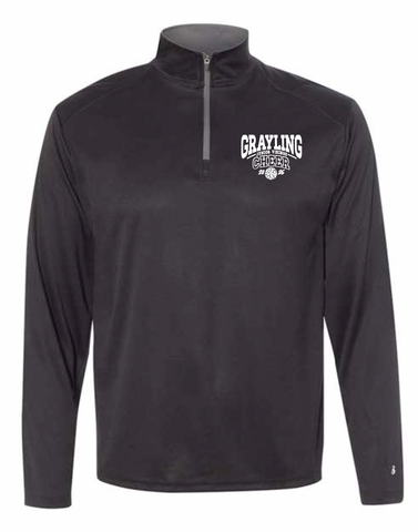 GRAYLING JUNIOR VIKINGS - CHEER - POLY 1/4 ZIP - BLACK