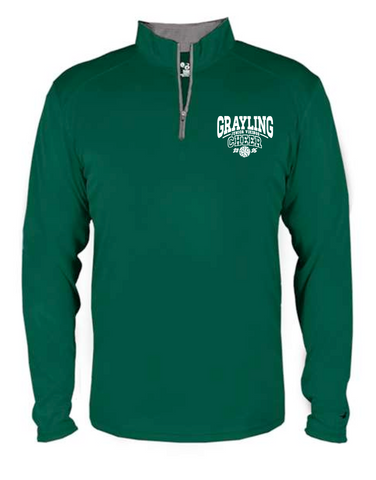 GRAYLING JUNIOR VIKINGS - CHEER - POLY 1/4 ZIP - FOREST GREEN