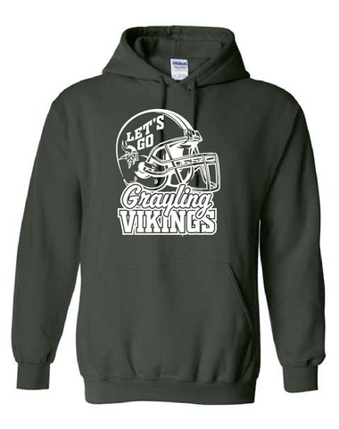 GRAYLING JUNIOR VIKINGS -  HOODED FLEECE - FOREST GREEN