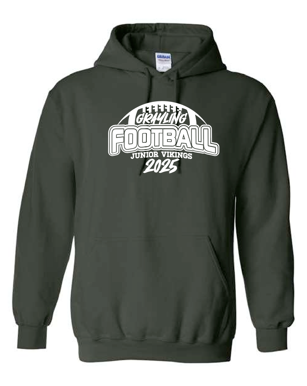 GRAYLING JUNIOR VIKINGS - FOOTBALL -  HOODED FLEECE - FOREST GREEN