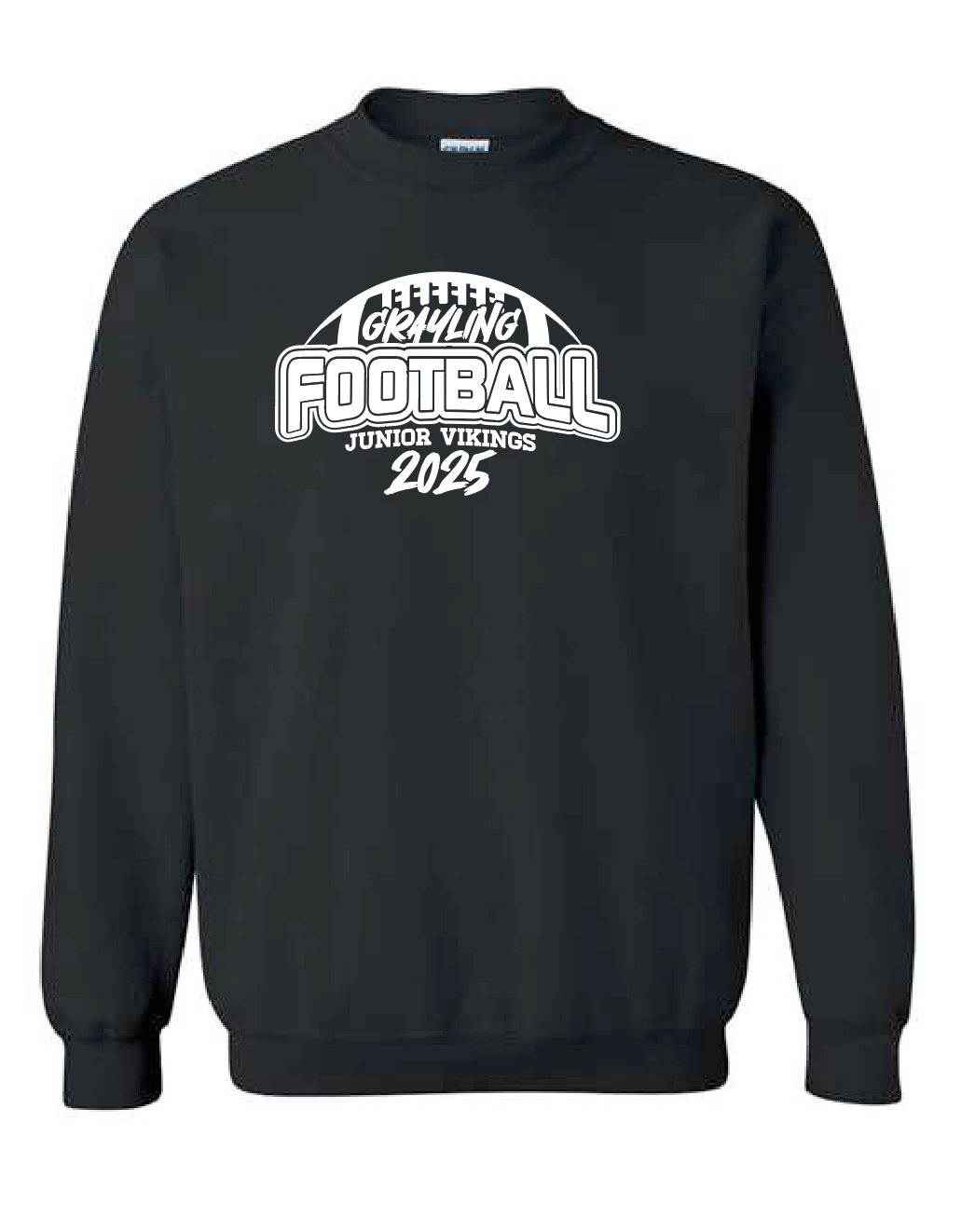 GRAYLING JUNIOR VIKINGS - FOOTBALL -  CREWNECK FLEECE - BLACK