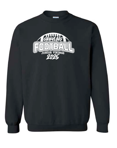 GRAYLING JUNIOR VIKINGS - FOOTBALL -  CREWNECK FLEECE - BLACK