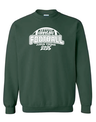 GRAYLING JUNIOR VIKINGS - FOOTBALL -  CREWNECK FLEECE - FOREST GREEN
