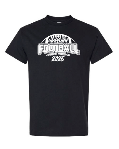 GRAYLING JUNIOR VIKINGS - FOOTBALL - TEE SHIRT - BLACK