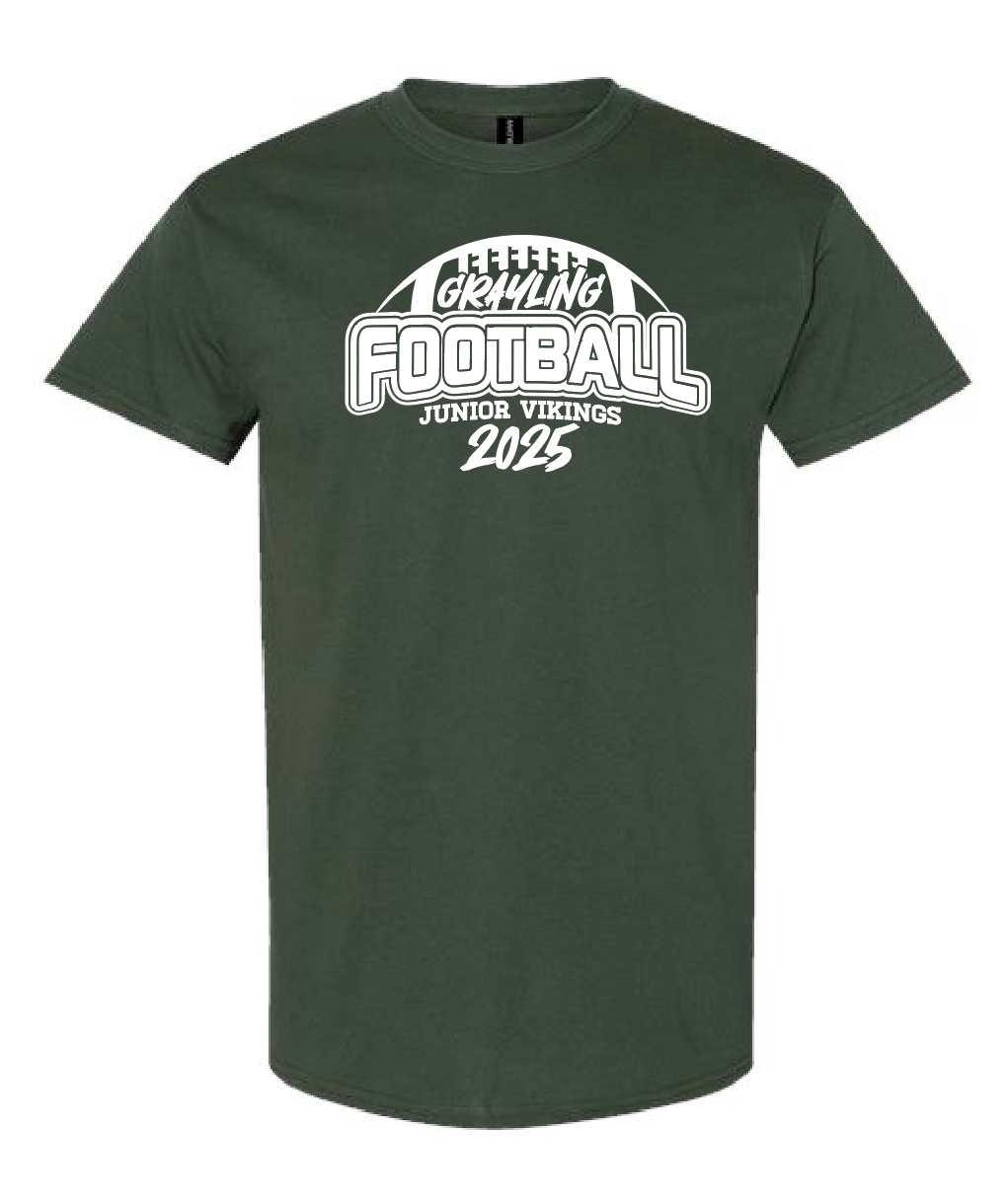 GRAYLING JUNIOR VIKINGS - FOOTBALL - TEE SHIRT - FOREST GREEN