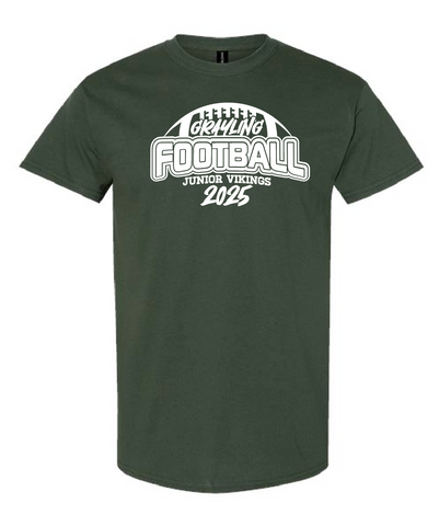 GRAYLING JUNIOR VIKINGS - FOOTBALL - TEE SHIRT - FOREST GREEN