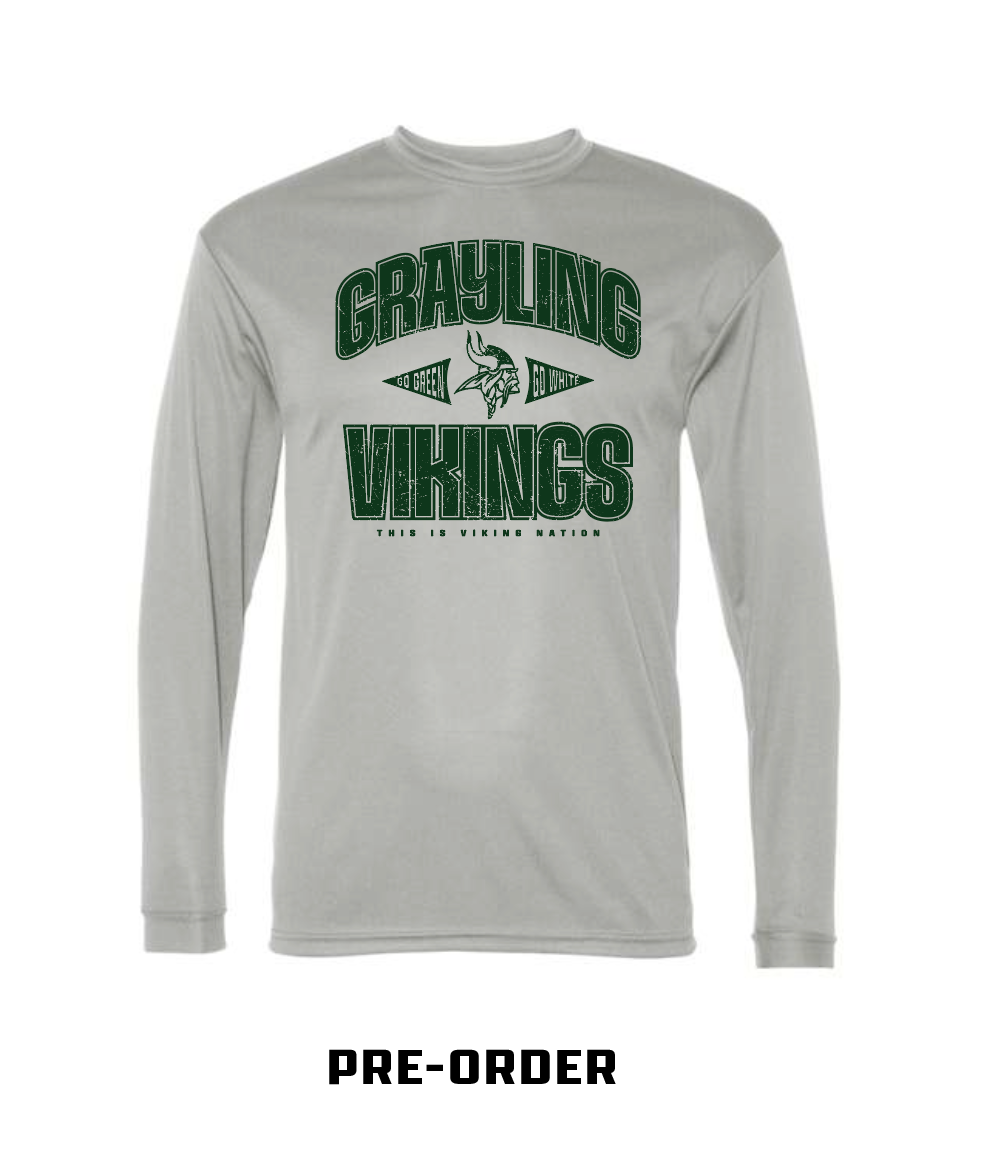VIKING GEAR PRE-ORDER - POLYESTER LONG SLEEVE - Light Silver