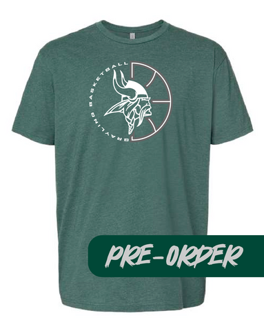Grayling Boys Basketball - PRESALE - Cotton blend tee -  Heather Forest - DESIGN 1