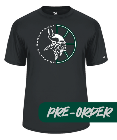 Grayling Boys Basketball - PRESALE - Polyester wicking tee -  Black - DESIGN 1