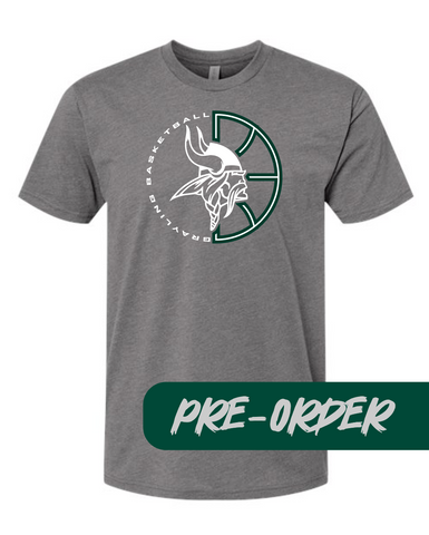 Grayling Boys Basketball - PRESALE - Cotton blend tee -  Heather Charcoal - DESIGN 1