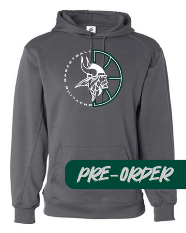 Grayling Boys Basketball - PRESALE - Polyester Hooded Fleece -  Gray - Design 1
