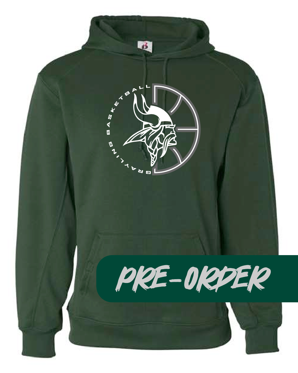 Grayling Boys Basketball - PRESALE - Polyester Hooded Fleece -  Forest - Design 1