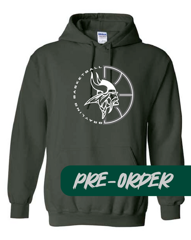 Grayling Boys Basketball - PRESALE - Cotton Hooded Fleece -  Forest - Design 1