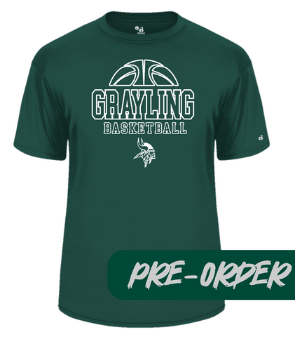Grayling Boys Basketball - PRESALE - Polyester wicking tee -  Forest - DESIGN 2