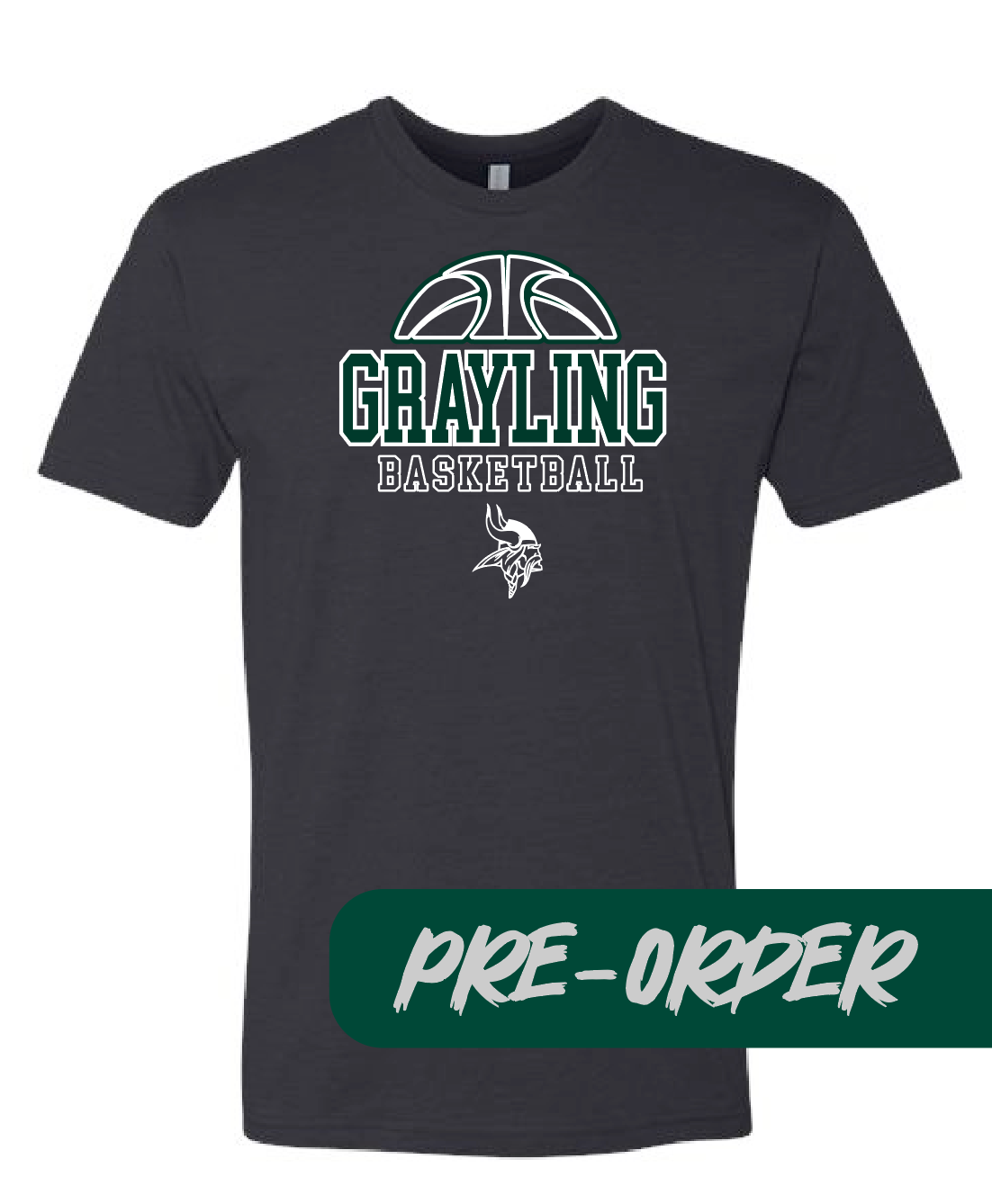 Grayling Boys Basketball - PRESALE - Cotton blend tee -  Black - DESIGN 2