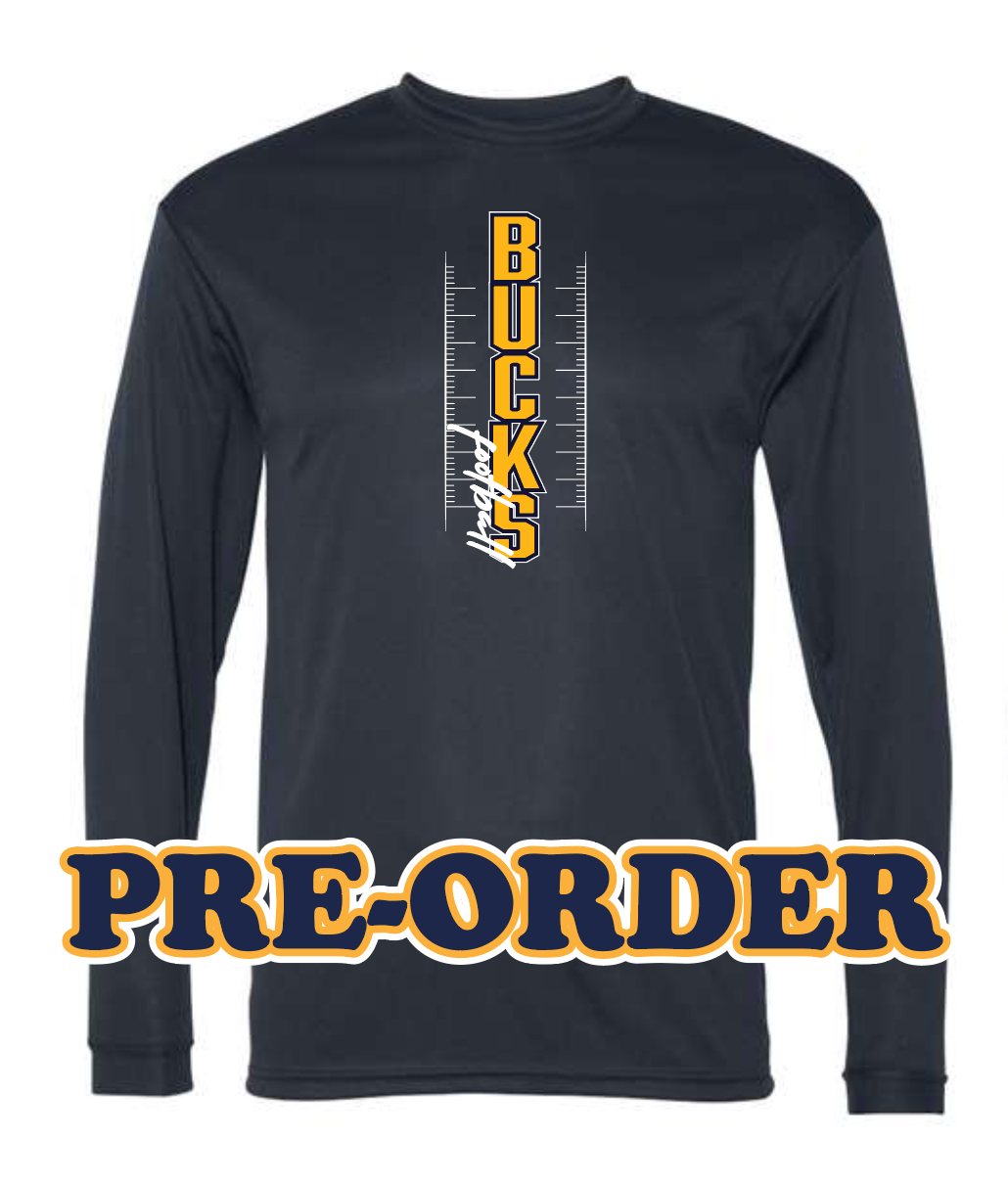 ROSCO FOOTBALL - PRE ORDER - POLYESTER WICKING LONG SLEEVE SHIRT - NAVY V2