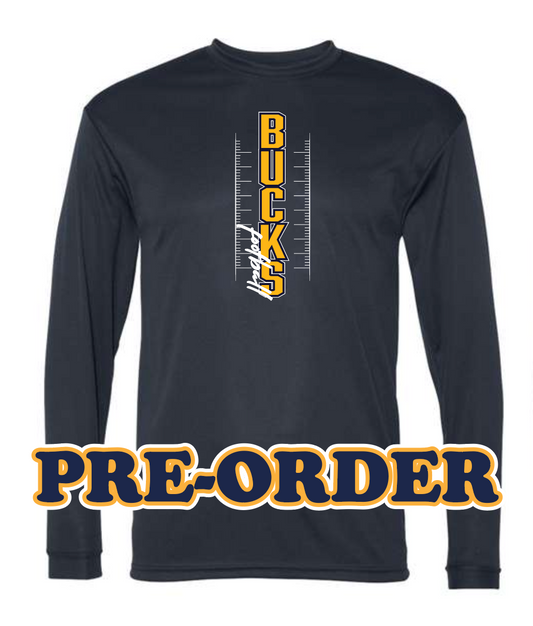 ROSCO FOOTBALL - PRE ORDER - POLYESTER WICKING LONG SLEEVE SHIRT - NAVY V2