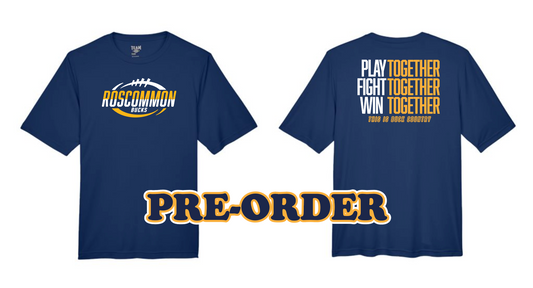 ROSCO FOOTBALL - PRE ORDER - POLYESTER WICKING TEE SHIRT - NAVY V3