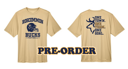 ROSCO FOOTBALL - PRE ORDER - POLYESTER WICKING TEE SHIRT - SAND