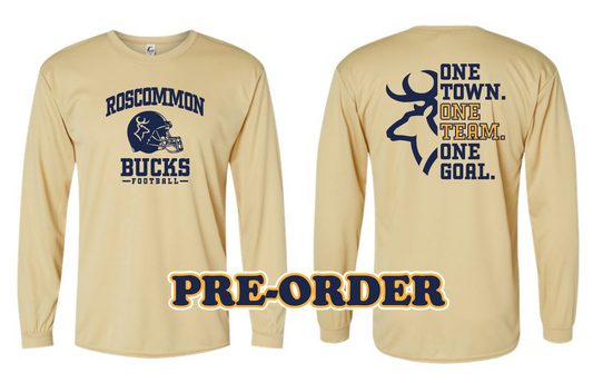 ROSCO FOOTBALL - PRE ORDER - POLYESTER WICKING LONG SLEEVE SHIRT - SAND