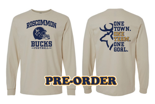 ROSCO FOOTBALL - PRE ORDER - LONG SLEEVE TEE SHIRT - SAND