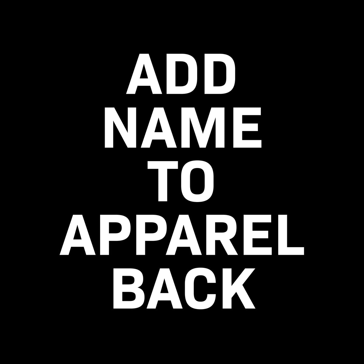 Add Name to Apparel