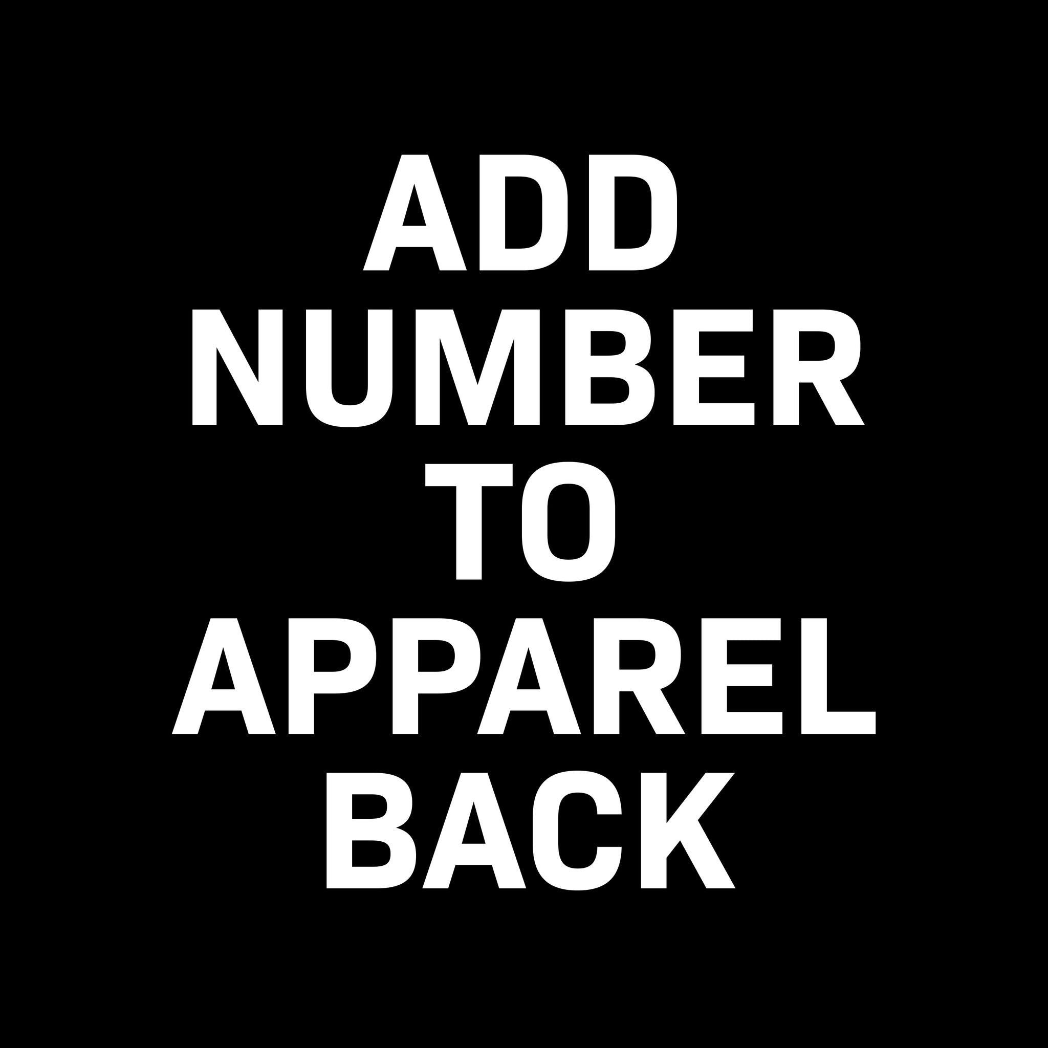 Add Number to Apparel