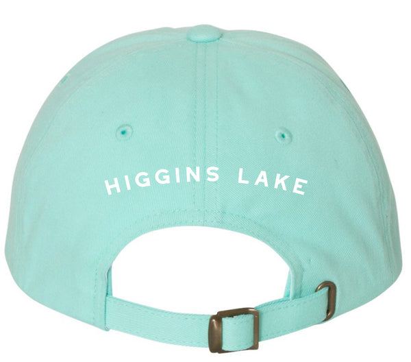 Higgins Lake Wave Embroidered Hat - Light Teal